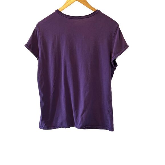 Purple Graphic Print Short Sleeve Cotton Tee Shirt L - Picture 3 of 7